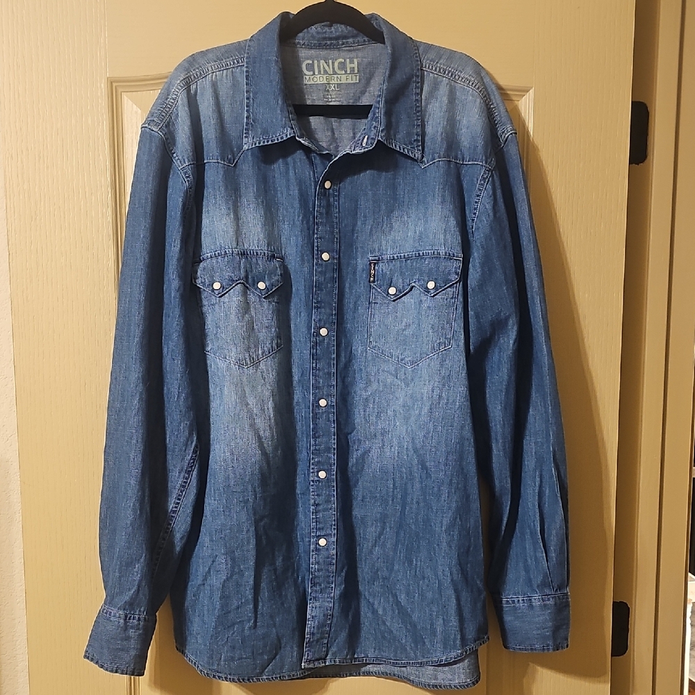 Cinch Classic Indigo Denim Shirt Size XXL